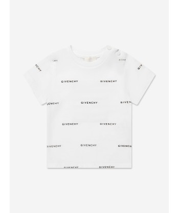 Givenchy Baby Boys Logo Print T-Shirt in White de votre