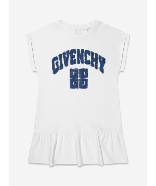 Givenchy Girls Logo Applique Dress in White Amélioration de cerveau avec