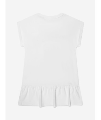 Givenchy Girls Logo Applique Dress in White Amélioration de cerveau avec