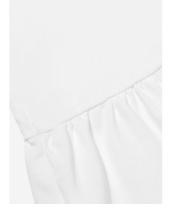 Givenchy Girls Logo Applique Dress in White Amélioration de cerveau avec