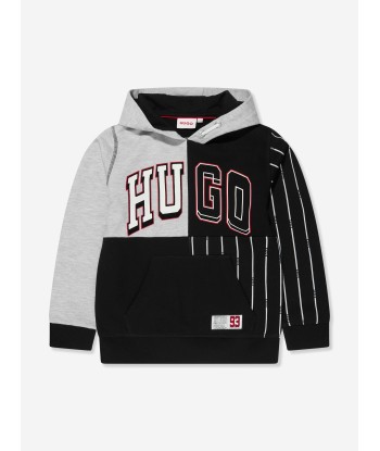 Hugo Boys Logo Hoodie in Grey meilleur choix