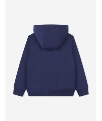 Hugo Boys Logo Print Hoodie in Navy Faites des économies