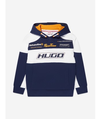 Hugo Boys Race Team Hoodie in Blue les ligaments