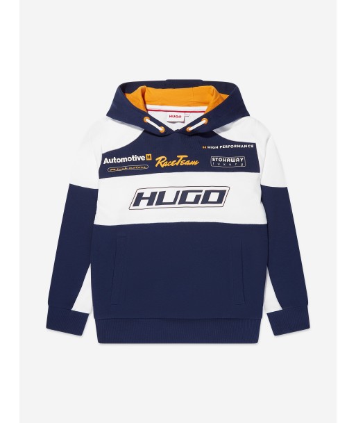 Hugo Boys Race Team Hoodie in Blue les ligaments