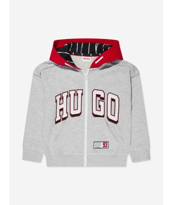 Hugo Boys Logo Zip Up Top in Grey en ligne des produits 