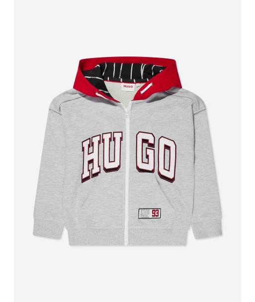 Hugo Boys Logo Zip Up Top in Grey en ligne des produits 