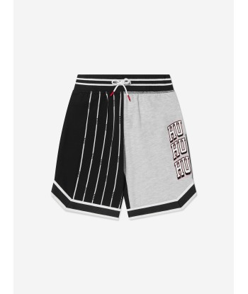 Hugo Boys Logo Bermuda Shorts in Grey livraison gratuite