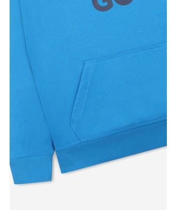 Hugo Boys Logo Print Hoodie in Blue Jusqu'à 80% De Réduction