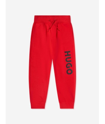 Hugo Boys Logo Print Joggers in Red commande en ligne