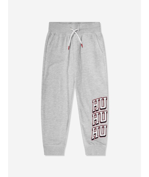 Hugo Boys Logo Print Joggers in Grey la colonne vertébrale