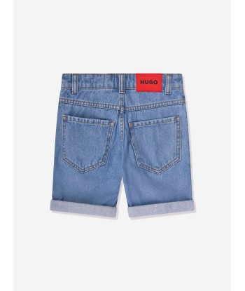 Hugo Boys Regular Fit Denim Bermuda Shorts in Blue Par le système avancé 