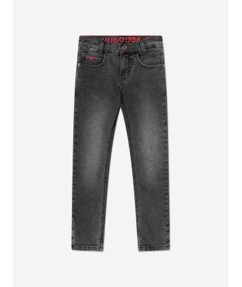 Hugo Boys Slim Fit Denim Jeans in Black français