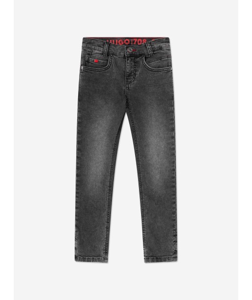 Hugo Boys Slim Fit Denim Jeans in Black français