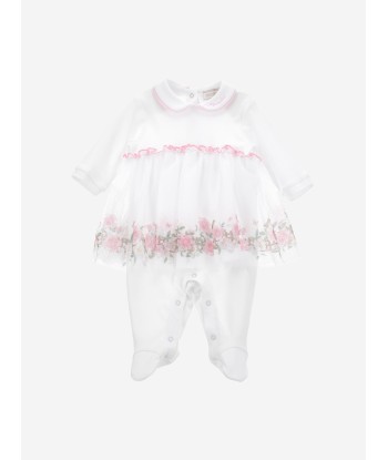 Monnalisa Baby Girls Tutu Babygrow in White de France