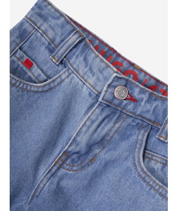 Hugo Boys Regular Fit Denim Bermuda Shorts in Blue Par le système avancé 