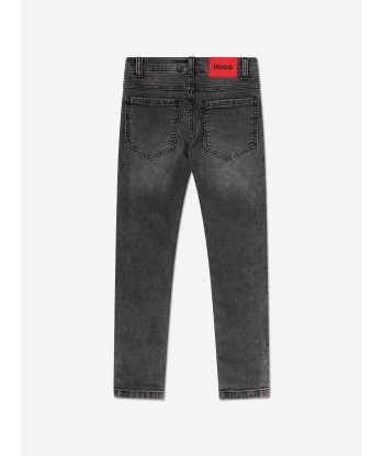 Hugo Boys Slim Fit Denim Jeans in Black français