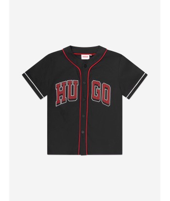 Hugo Boys Jersey Baseball Shirt in Black offre 