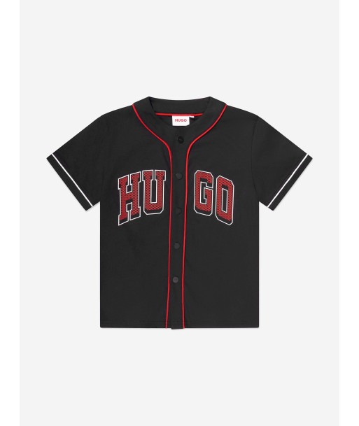 Hugo Boys Jersey Baseball Shirt in Black offre 