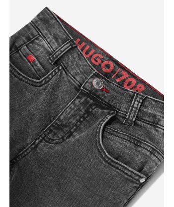 Hugo Boys Slim Fit Denim Jeans in Black français