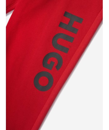 Hugo Boys Logo Print Joggers in Red commande en ligne