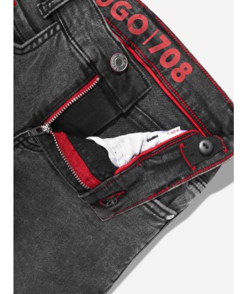 Hugo Boys Slim Fit Denim Jeans in Black français