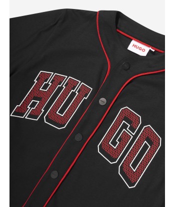 Hugo Boys Jersey Baseball Shirt in Black offre 