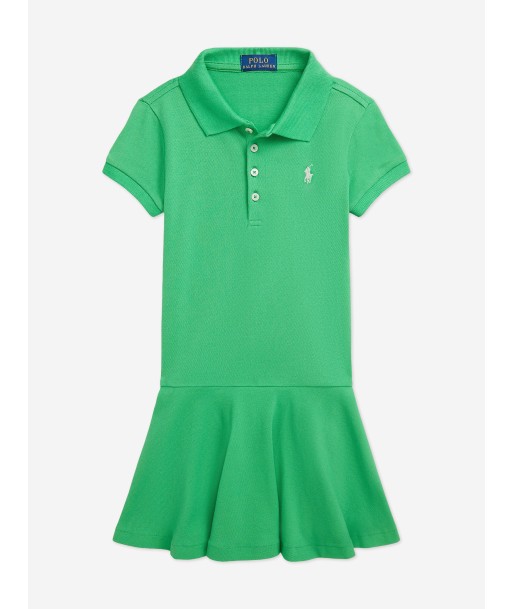 Ralph Lauren Girls Polo Dress in Green Fin de série