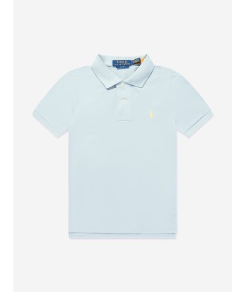 Ralph Lauren Boys Slim Fit Polo Shirt in Blue soldes