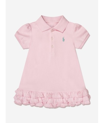 Ralph Lauren Baby Girls Ruffle Polo Dress in Pink à prix réduit toute l'année