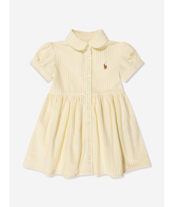 Ralph Lauren Baby Girls Striped Oxford Shirt Dress in Yellow l'achat 