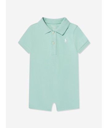 Ralph Lauren Baby Boys Polo Romper in Green de technologie