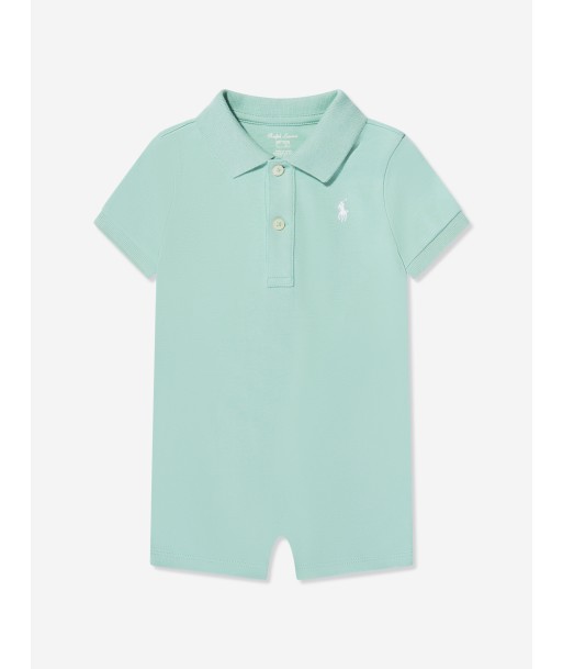 Ralph Lauren Baby Boys Polo Romper in Green de technologie