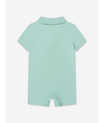 Ralph Lauren Baby Boys Polo Romper in Green de technologie