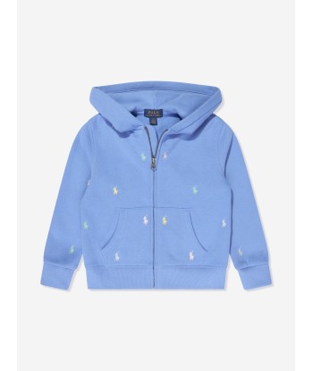 Ralph Lauren Boys Logo Zip Up Top in Blue est présent 