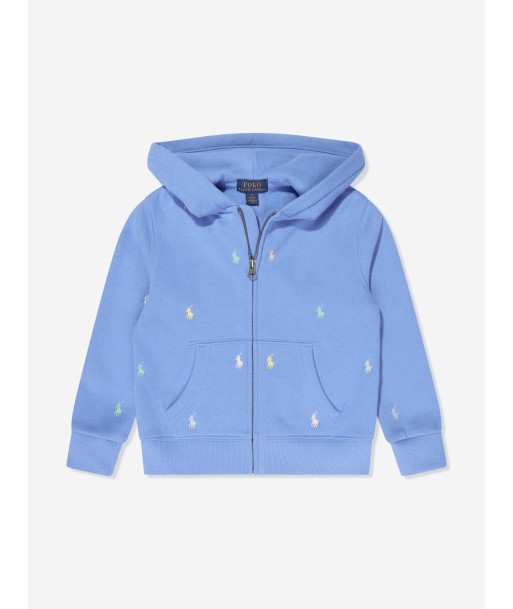 Ralph Lauren Boys Logo Zip Up Top in Blue est présent 