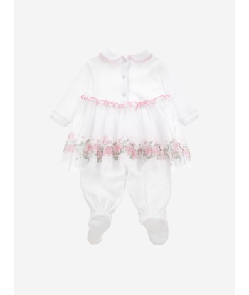 Monnalisa Baby Girls Tutu Babygrow in White de France