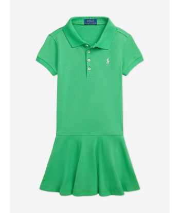 Ralph Lauren Girls Polo Dress in Green Fin de série