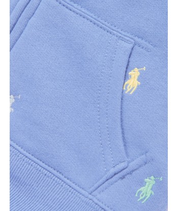 Ralph Lauren Baby Boys Logo Zip Up Top in Blue destockage