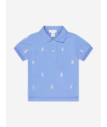 Ralph Lauren Baby Boys Logo Polo Shirt in Blue livraison et retour toujours gratuits