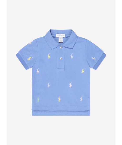 Ralph Lauren Baby Boys Logo Polo Shirt in Blue livraison et retour toujours gratuits