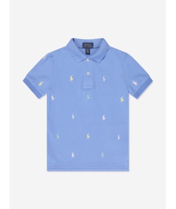 Ralph Lauren Boys Logo Polo Shirt in Blue est présent 