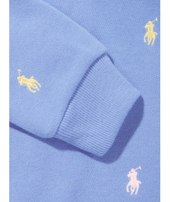 Ralph Lauren Baby Boys Logo Zip Up Top in Blue destockage