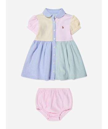 Ralph Lauren Baby Girls Colourblock Shirt Dress in Multicolour d'Europe débarque