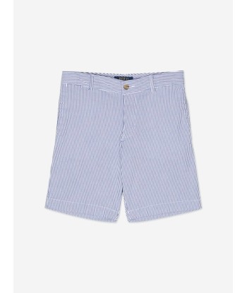 Ralph Lauren Boys Seersucker Preppy Shorts in Blue la colonne vertébrale