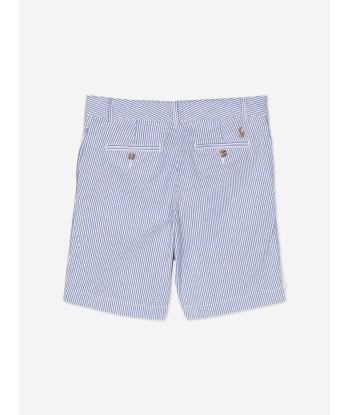 Ralph Lauren Boys Seersucker Preppy Shorts in Blue la colonne vertébrale