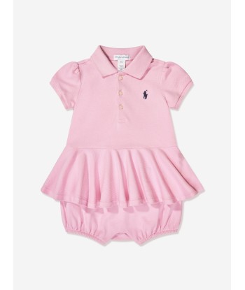 Ralph Lauren Baby Girls Peplum Romper Dress in Pink Le MVP de beaucoup