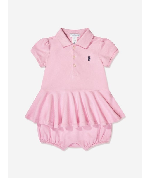 Ralph Lauren Baby Girls Peplum Romper Dress in Pink Le MVP de beaucoup