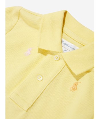 Ralph Lauren Baby Boys Logo Romper in Yellow pas cher