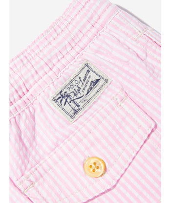 Ralph Lauren Boys Seersucker Swim Shorts in Pink meilleur choix