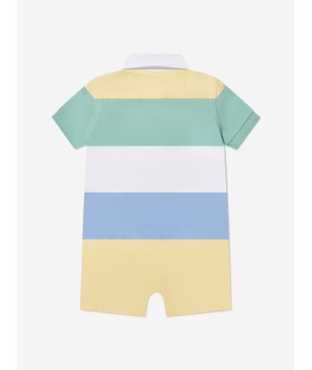 Ralph Lauren Baby Boys Striped Rugby Romper in Multicolour france